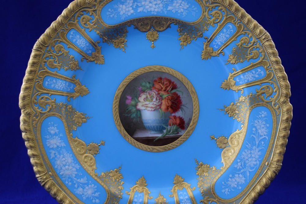 Royal Crown Derby Cabinet plate signed Leroy View II