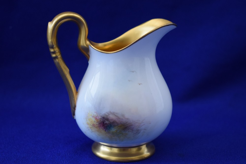 Royal Worcester cream jug decorated cattle by Harry Stinton View II