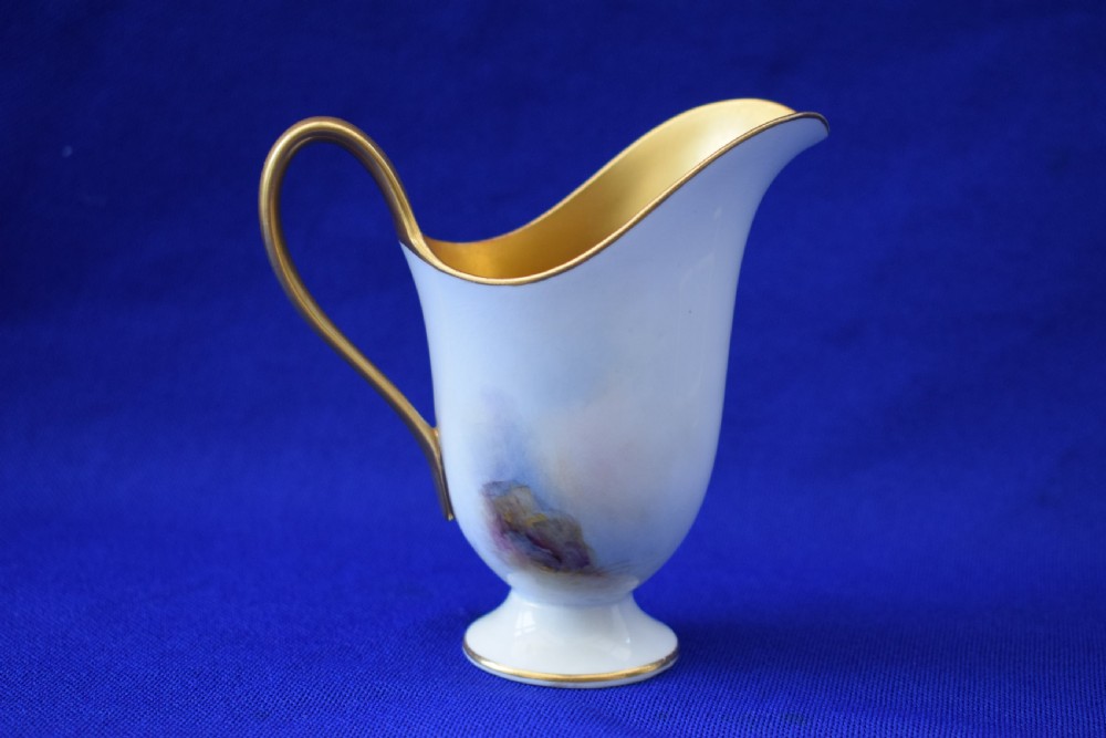 Royal Worcester cream jug, highland cattle by Harry Stinton. View II