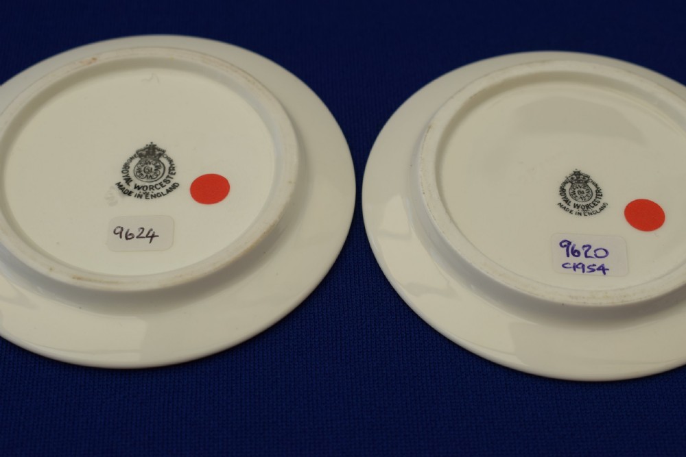 Royal Worcester miniature tea plates painted fruit View IV