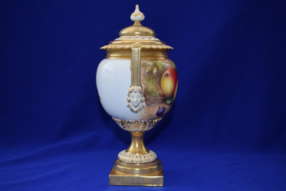 Royal Worcester painted fruit vase and cover by Freeman View III