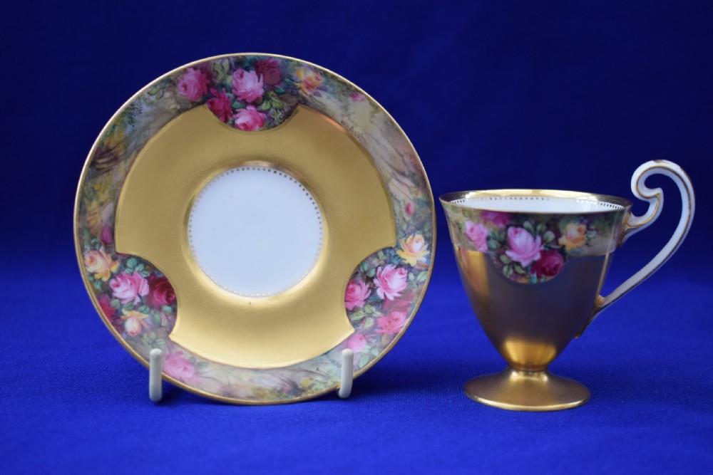 Royal Worcester artist signed  cabinet cups and saucers