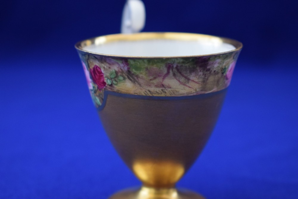Royal Worcester artist signed  cabinet cups and saucers View IV