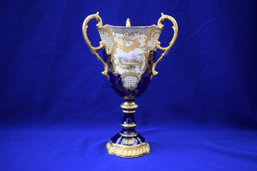 Coalport hand painted  3 handled goblet 