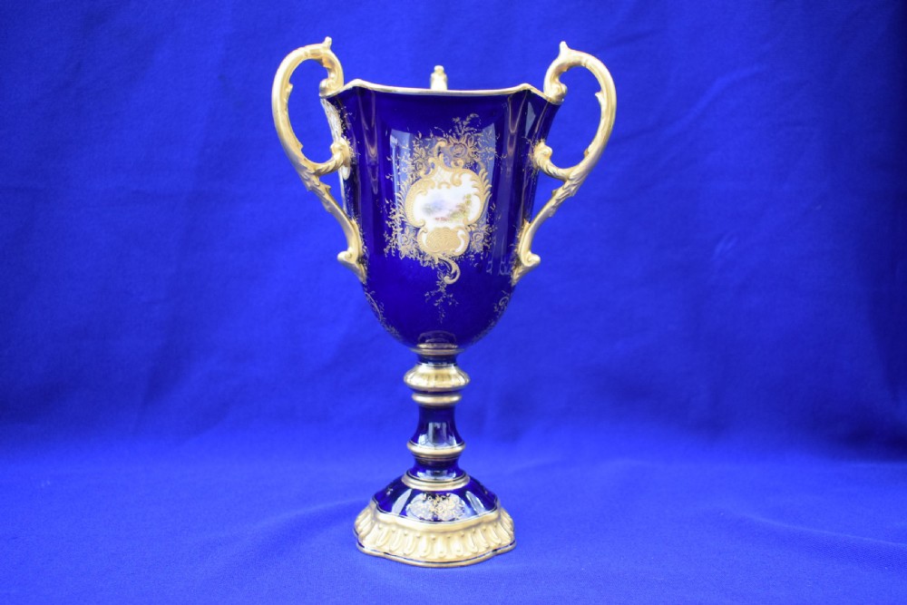 Coalport hand painted  3 handled goblet  View II