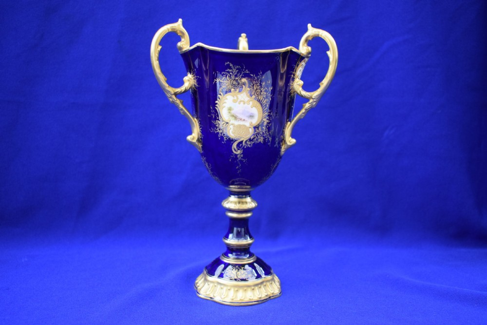 Coalport hand painted  3 handled goblet  View III