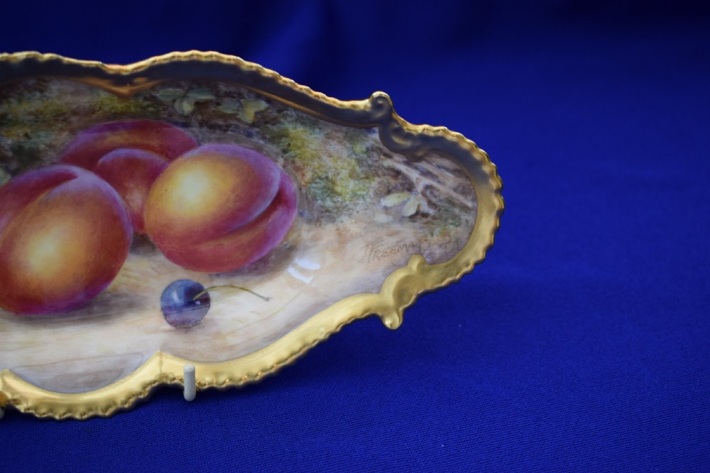 Royal Worcester painted fruit pencil tray by Freeman View II