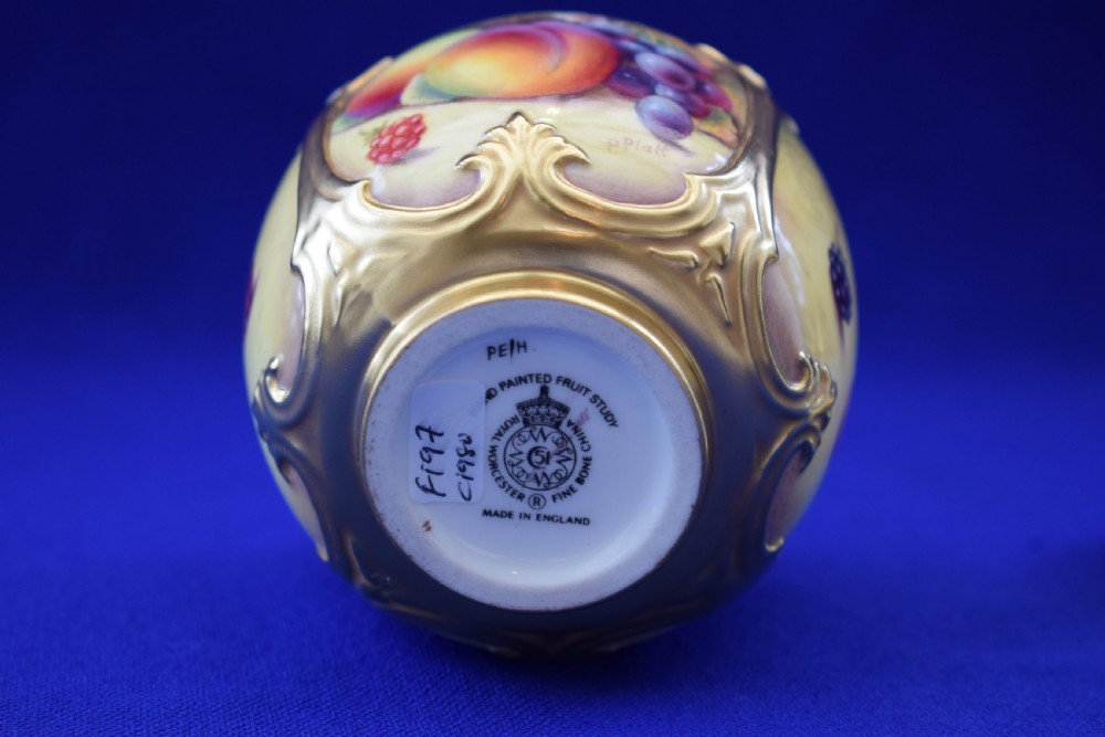 Royal Worcester painted fruit small pot pourri View VI