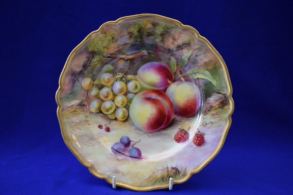 Royal Worcester painted fruit dessert plate