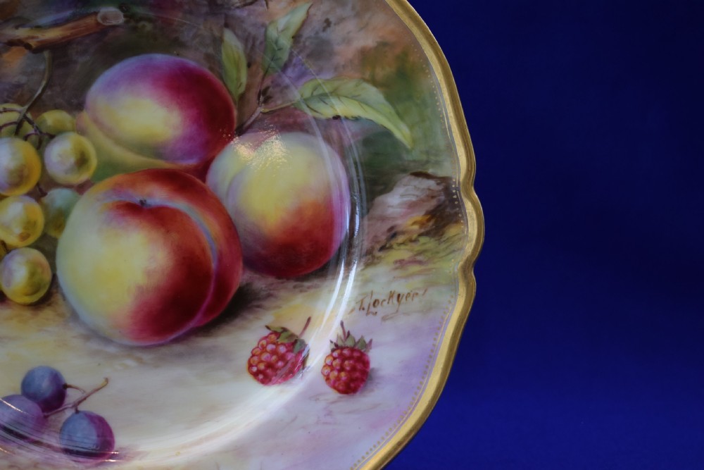 Royal Worcester painted fruit dessert plate View II