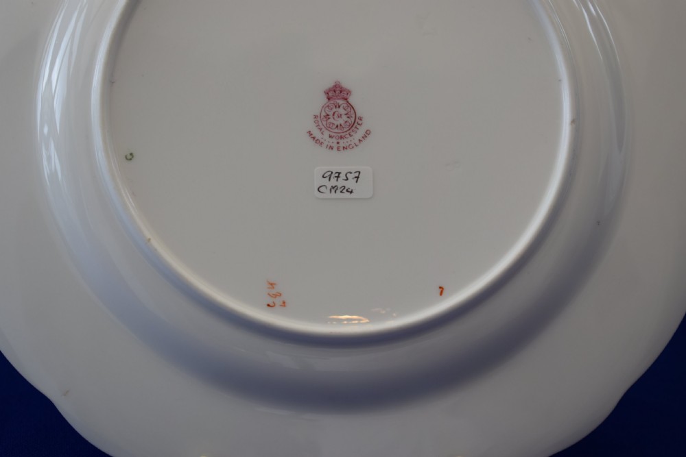 Royal Worcester painted fruit dessert plate View III