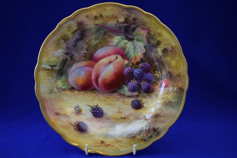 Royal Worcester painted fruit dessert plate