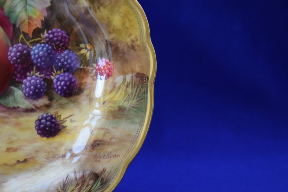 Royal Worcester painted fruit dessert plate View II