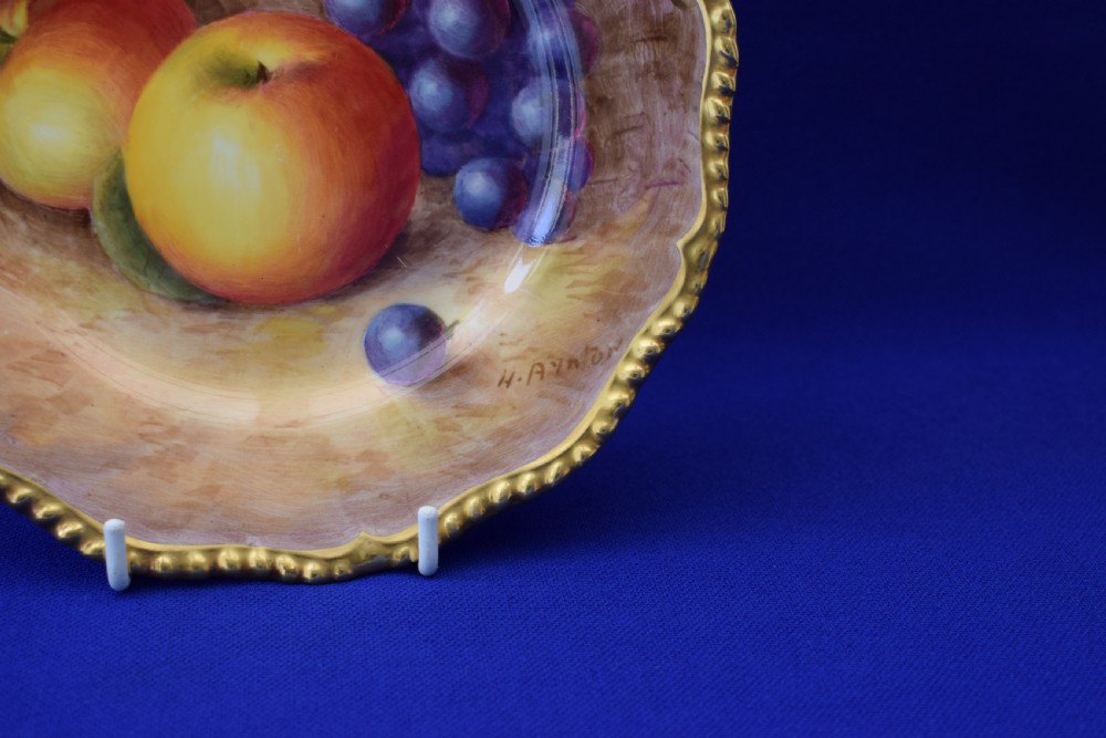 Royal Worcester painted fruit rope edge tea plate  7