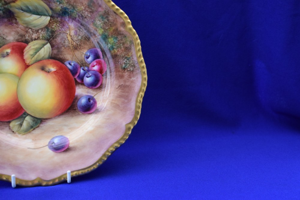 Royal Worcester painted fruit rope edge plate 9.5