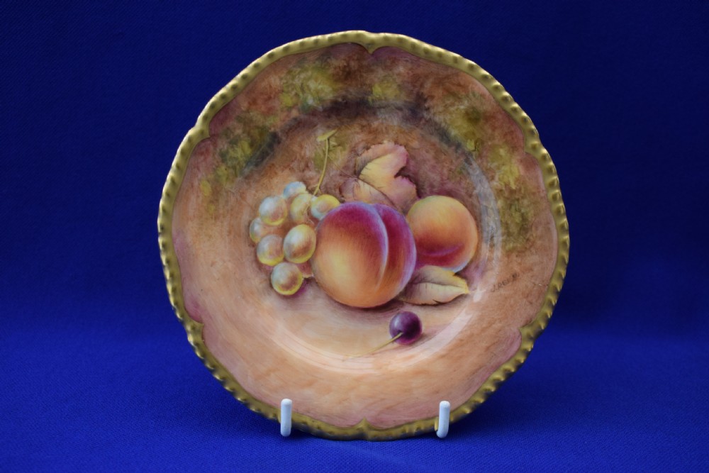 Royal Worcester painted fruit rope edge tea plate 6