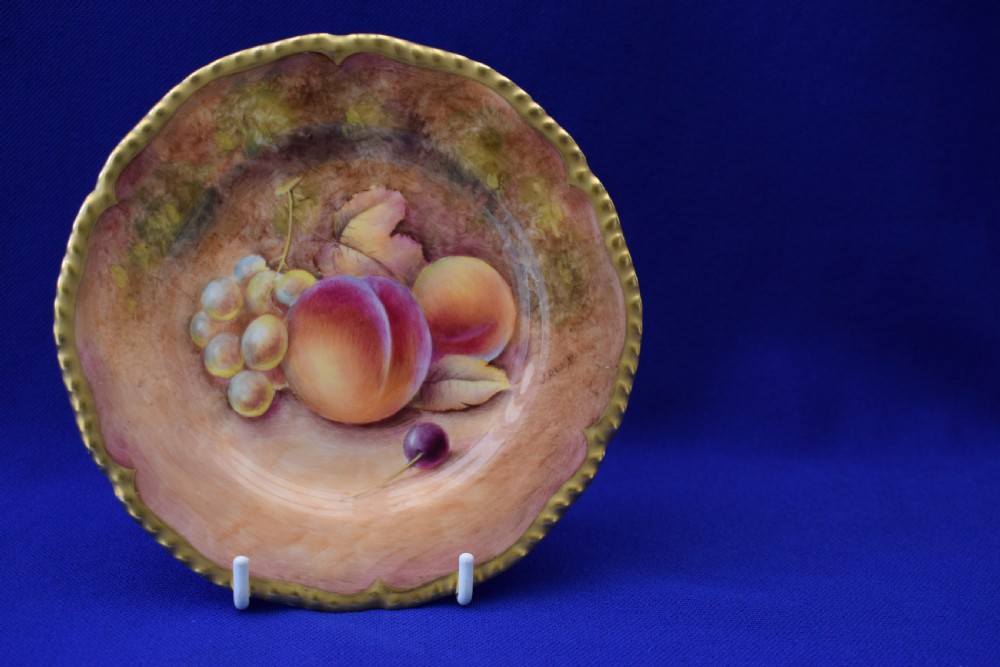 Royal Worcester painted fruit rope edge tea plate 6