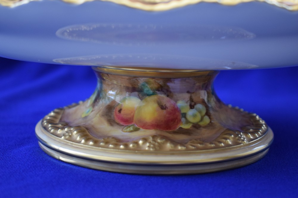 Royal Worcester painted fruit low comprt artist signed. View III