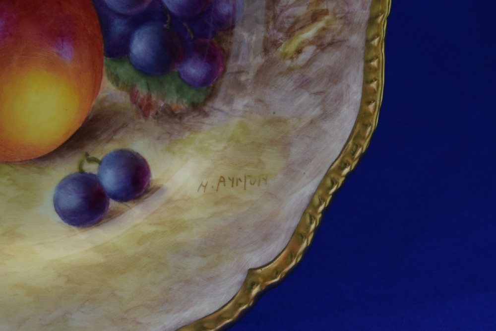 Royal Worcester painted fruit rope edge plate 9.5