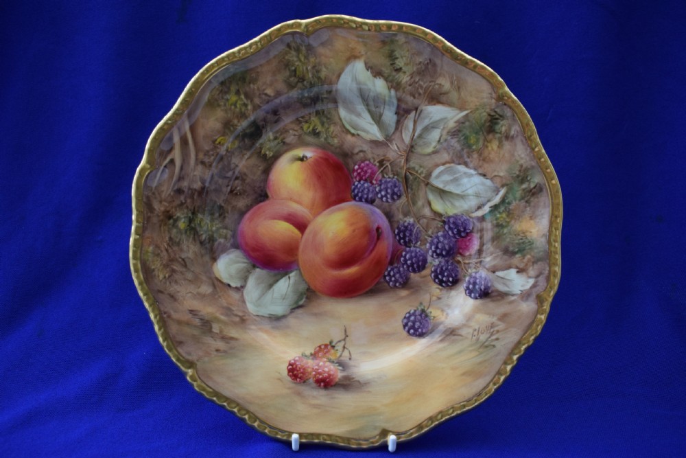 Royal Worcester painted fruit rope edge plate 9.5