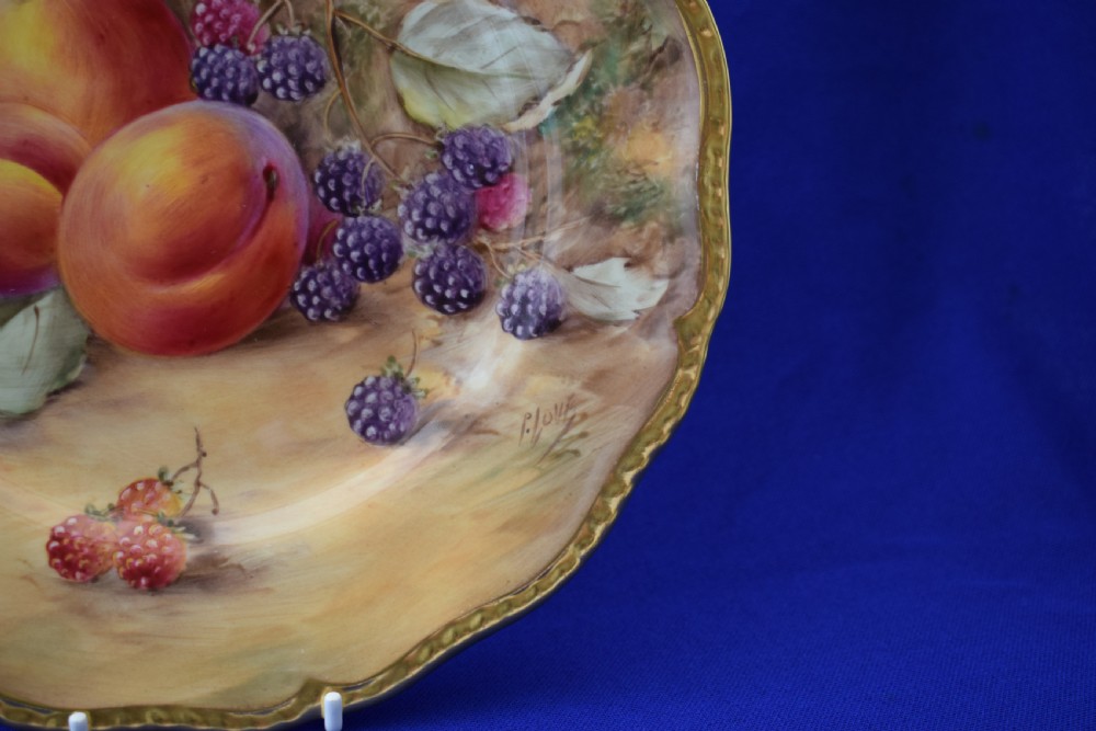 Royal Worcester painted fruit rope edge plate 9.5