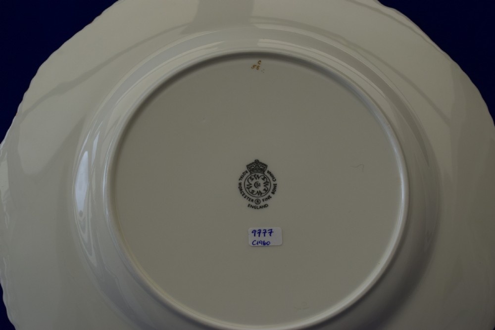 Royal Worcester painted fruit rope edge large dinner plate View III