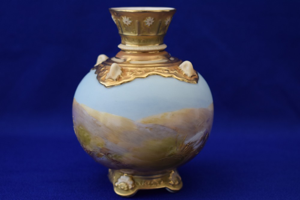 Royal Worcester vase, storks signed Walter Powell View II