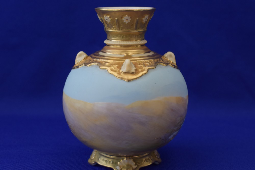 Royal Worcester vase, storks signed Walter Powell View III