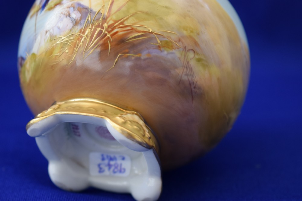 Royal Worcester vase, storks signed Walter Powell View IV