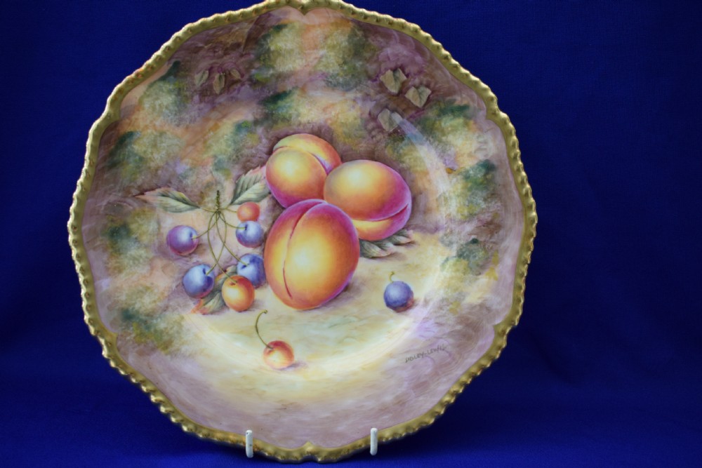 Royal Worcester rope edge dinner plate 10.75” Painted fruit