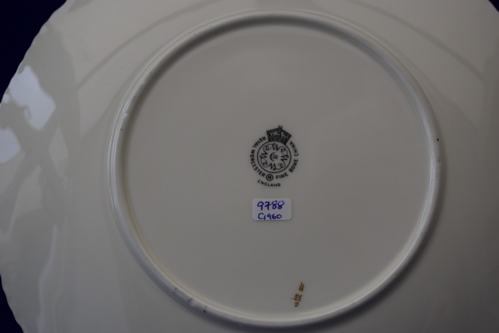 Royal Worcester rope edge bread and butter plate painted fruit View II
