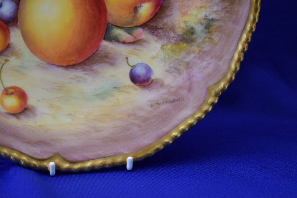 Royal Worcester rope edge bread and butter plate painted fruit View III