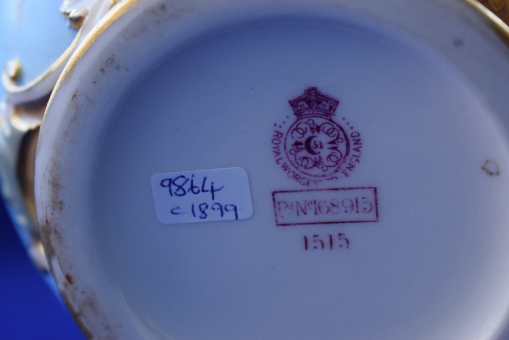 Royal Worcester pot pourri vase and cover decorated with swans signed Baldwyn View VII