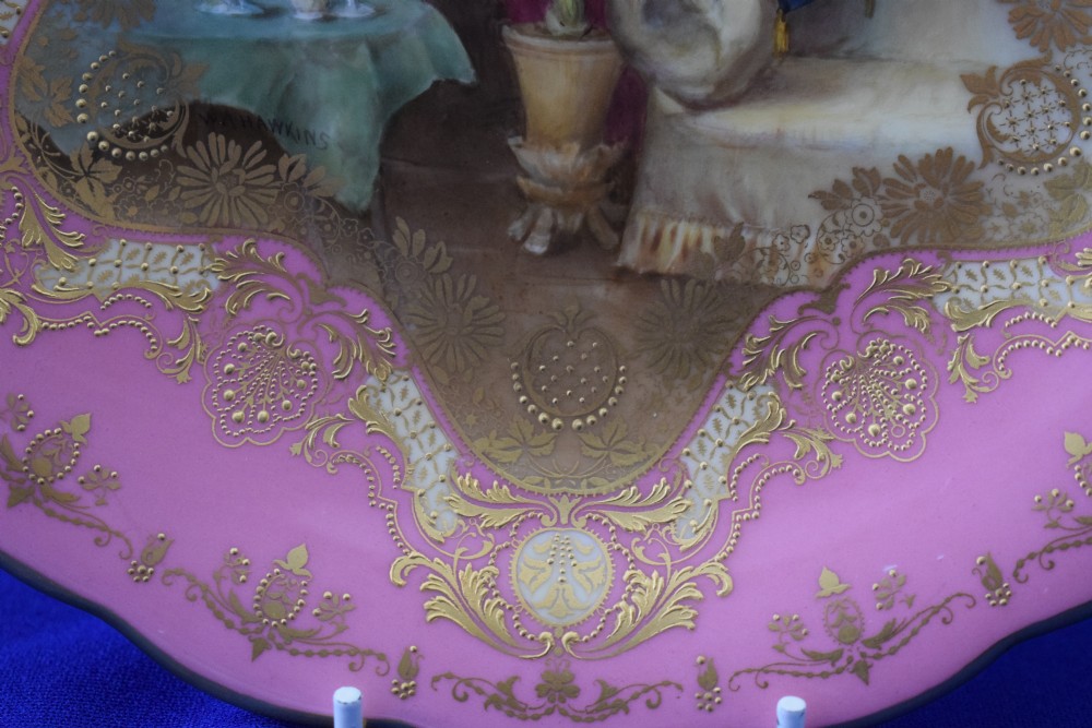 Royal Worcester cabinet plate signed Hawkins. View V