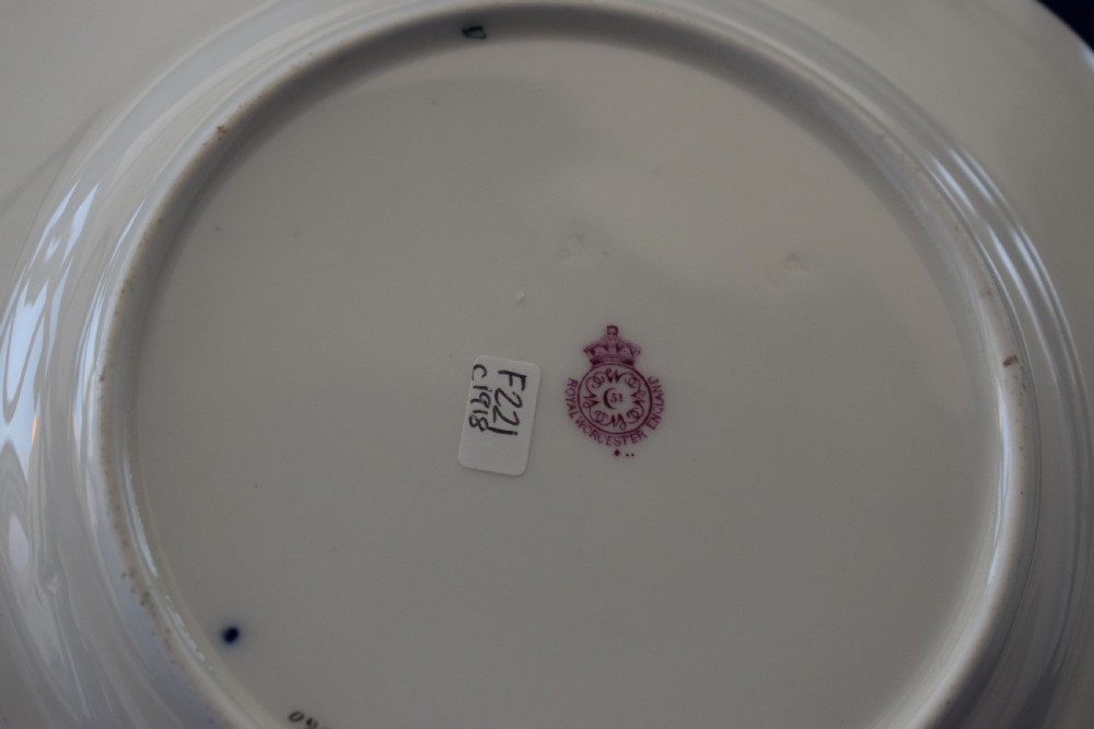 Royal Worcester painted fruit dessert service plate signed R Sebright View IV