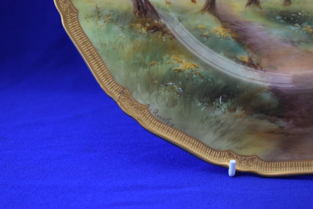 Royal Worcester specimen cabinet plate signed R Rushtom View III