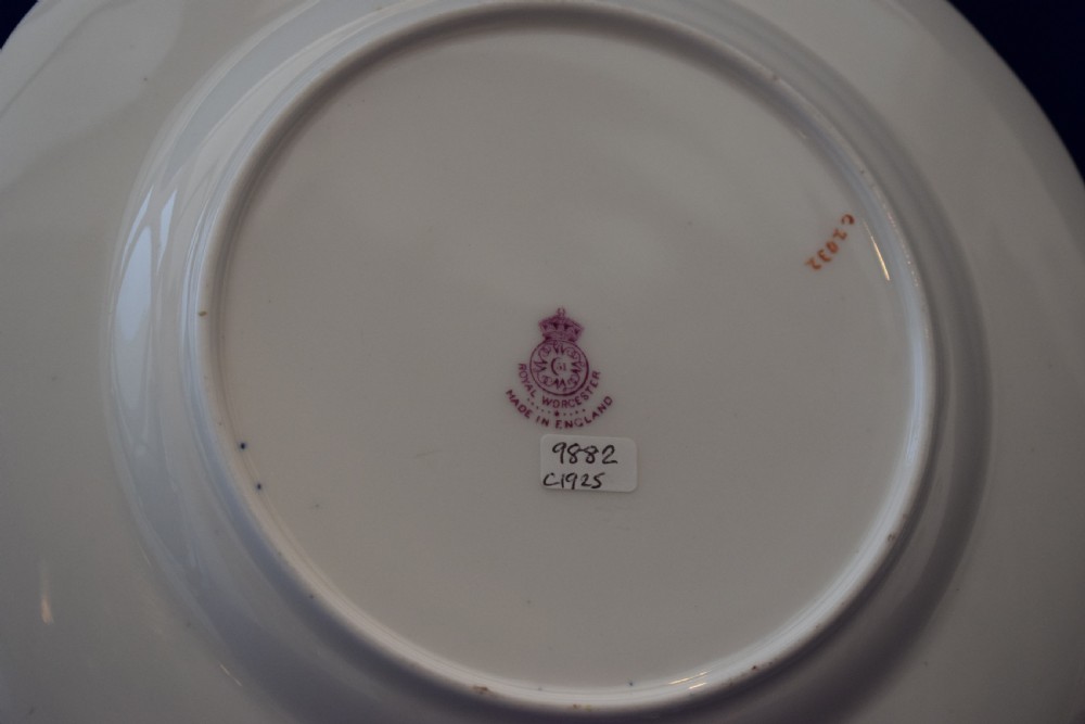 Royal Worcester painted fruit dessert plate signed Sebright View III