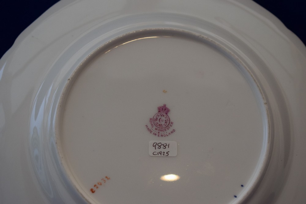 Royal Worcester dessert plate decorated painted fruit by Richard Sebright View III