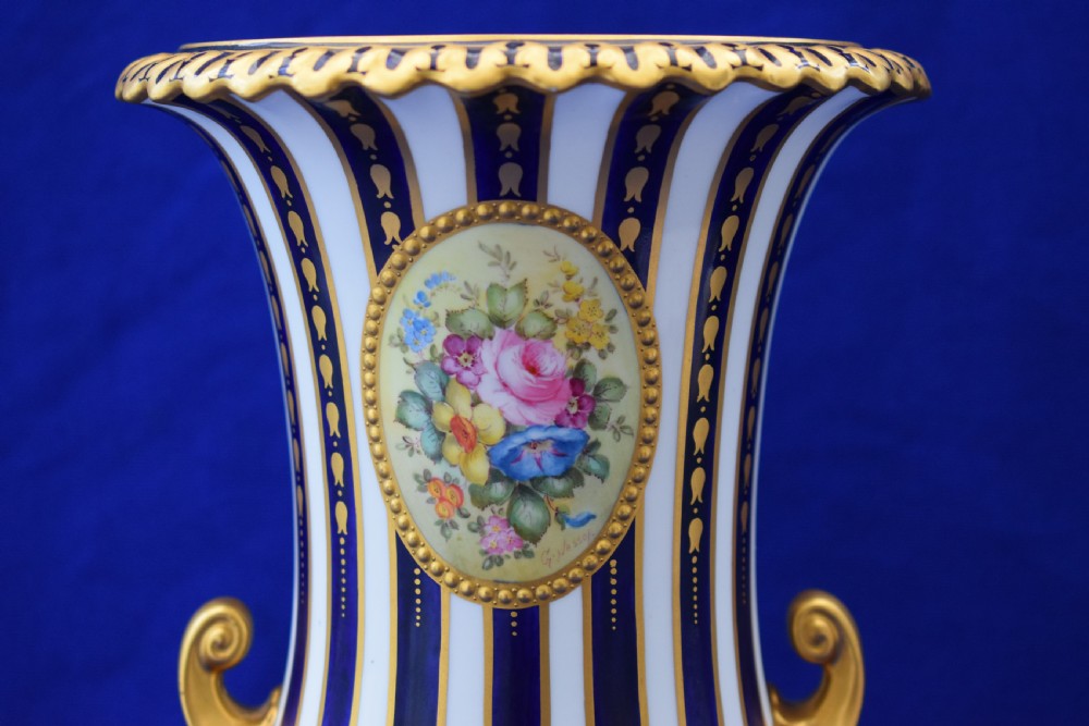 Royal Crown Derby artist signed Campana vase. View II