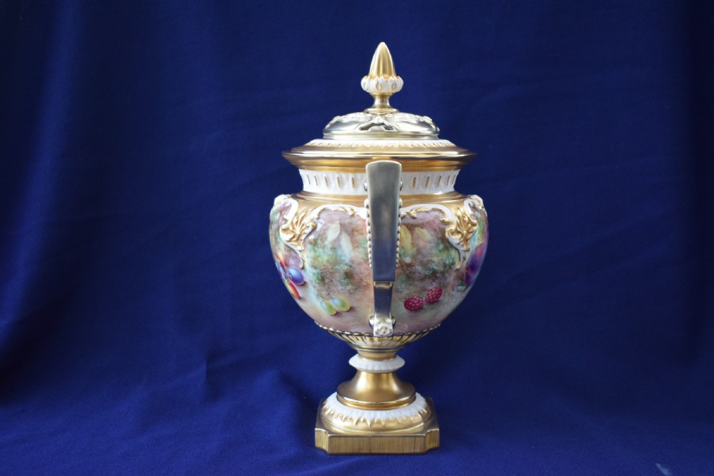 Royal Worcester pot pourri vase and cover painted fruit View IV