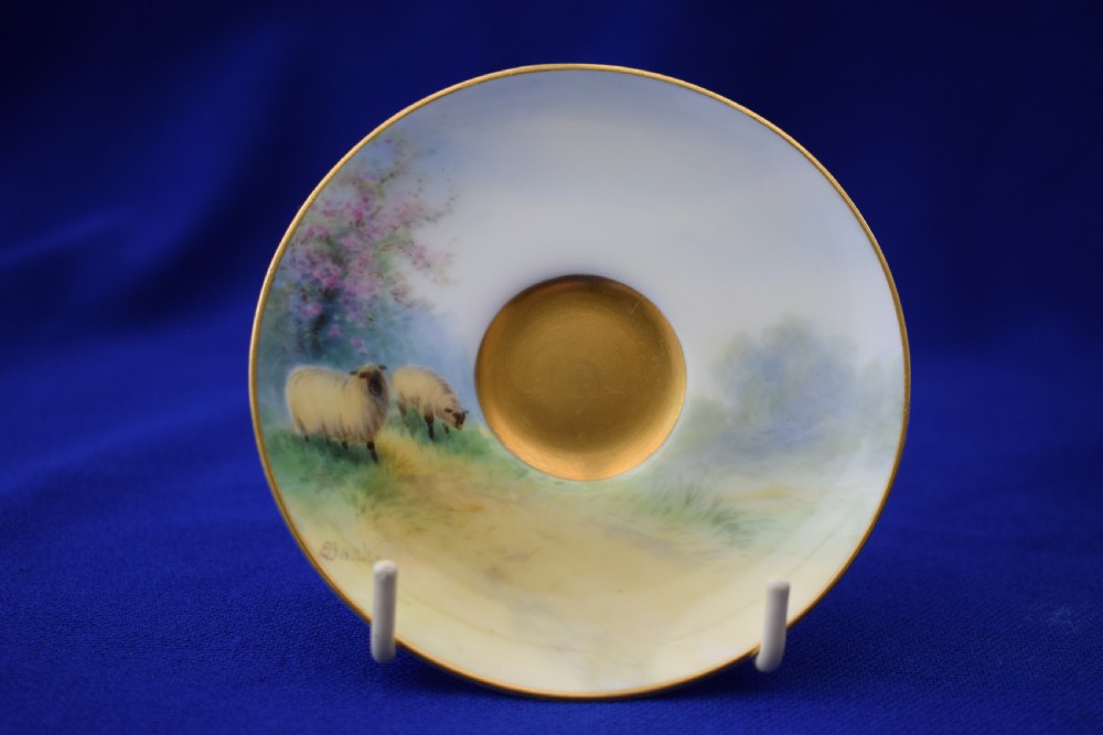 Royal Worcester demi tasse cup and saucer artist signed  View II