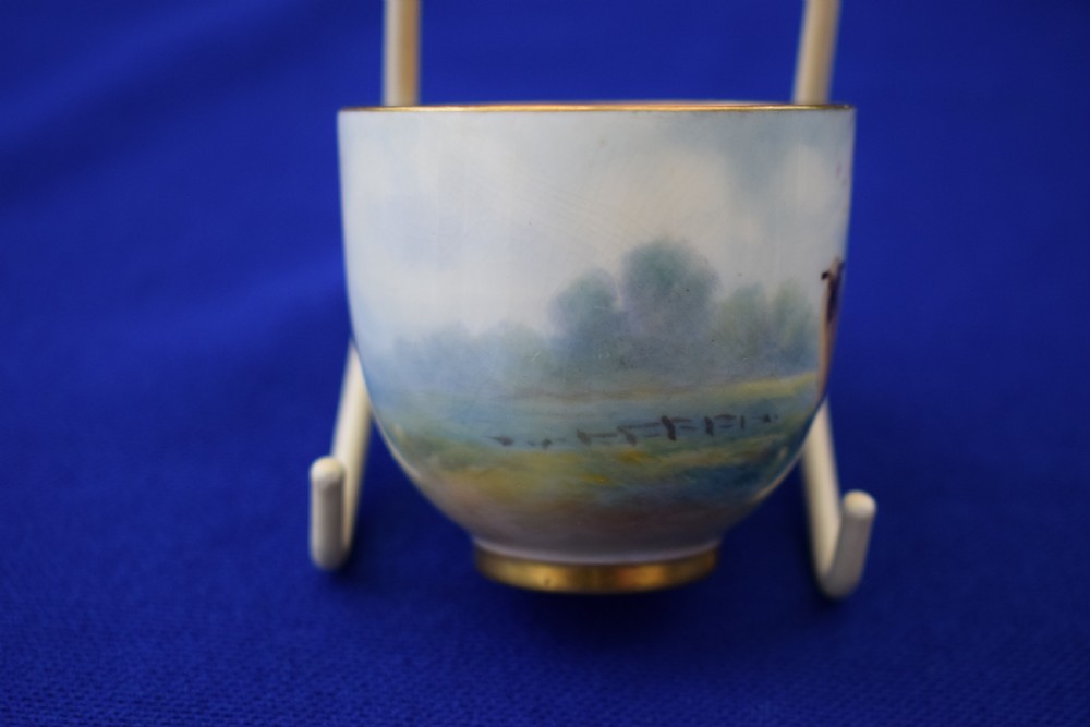 Royal Worcester demi tasse cup and saucer artist signed  View IV