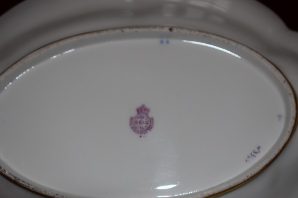 Royal Worcester artist signed 17 piece dessert service painted fruit. View XI