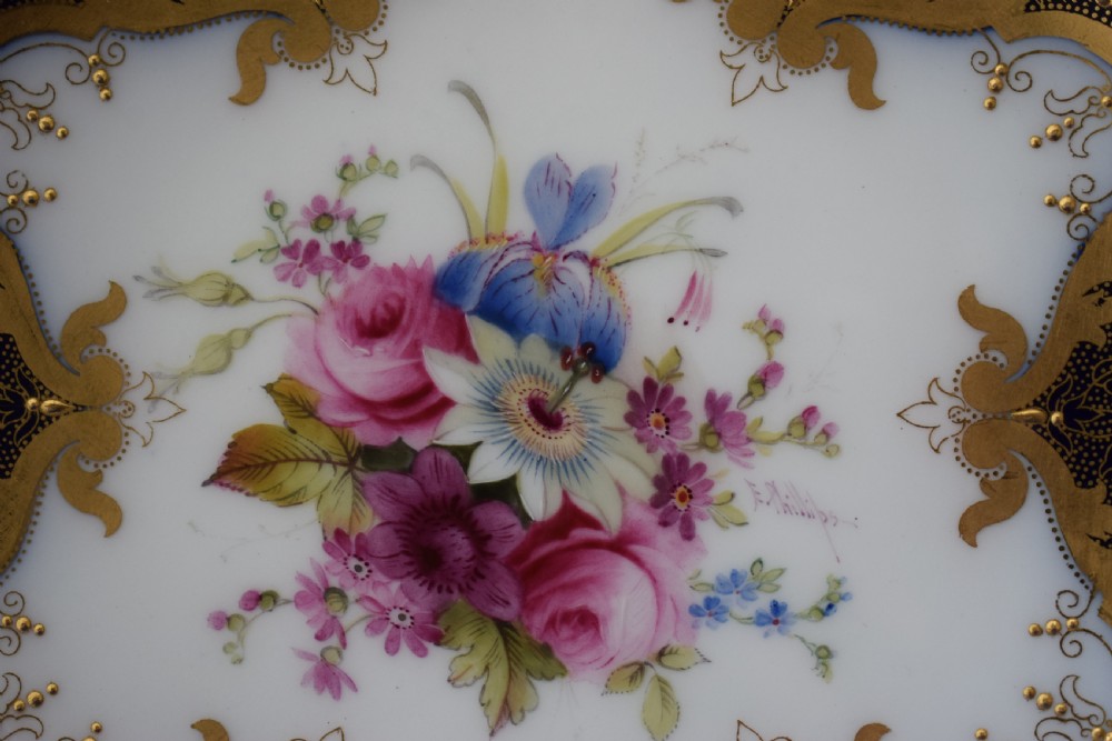 Royal Worcester artist signed floral plate, Ernest Phillips. View II