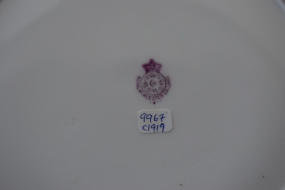 Royal Worcester artist signed floral plate, Ernest Phillips. View IV
