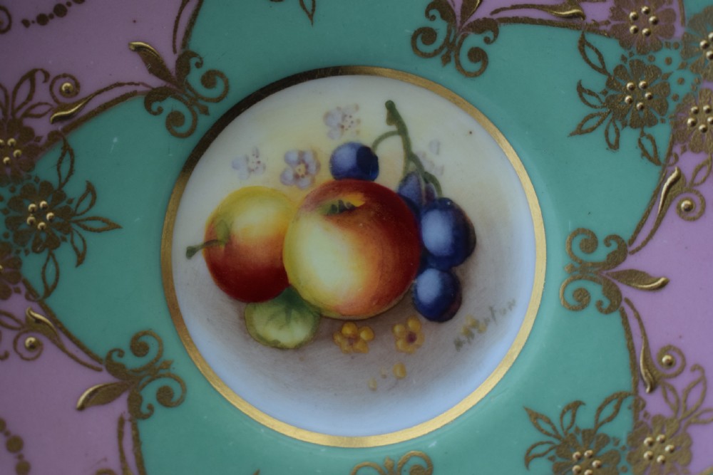 Royal Worcester fruit decorated demi tasse 