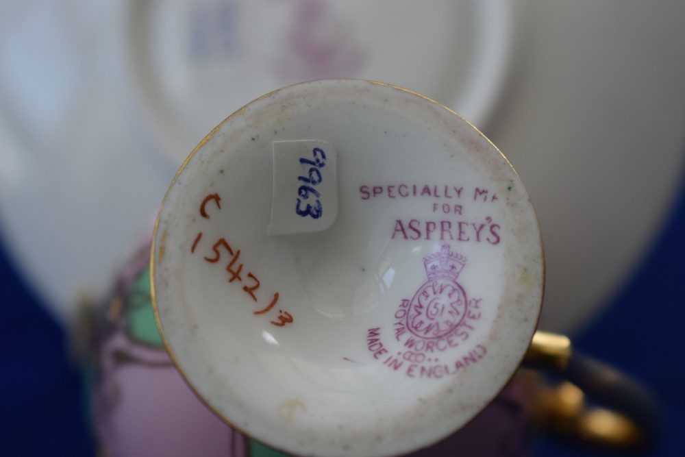 Royal Worcester fruit decorated demi tasse 