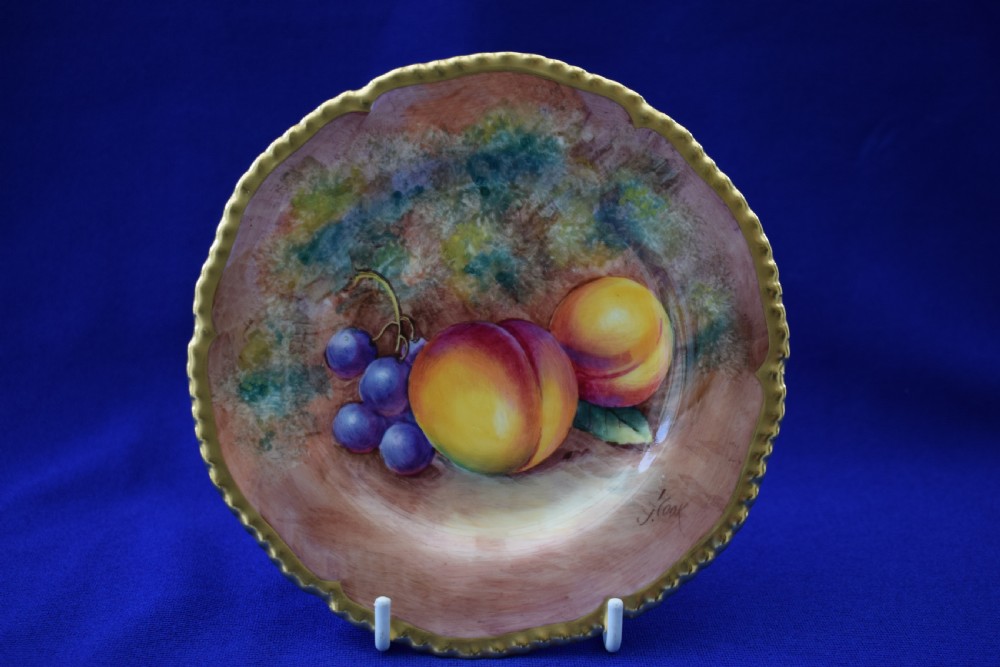 Royal Worcester painted fruit rope edge 6