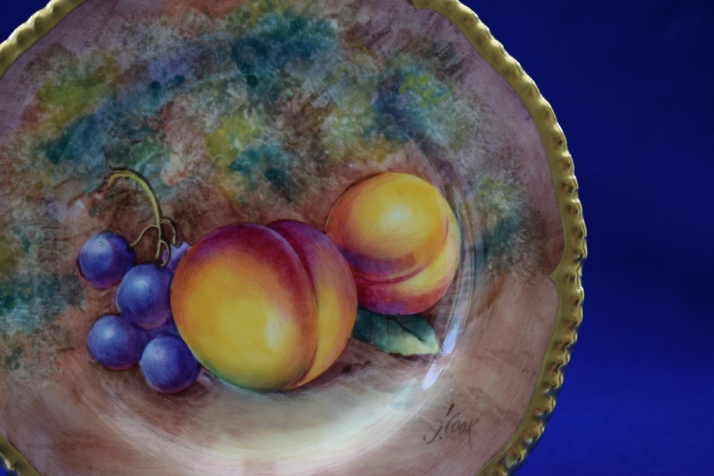 Royal Worcester painted fruit rope edge 6