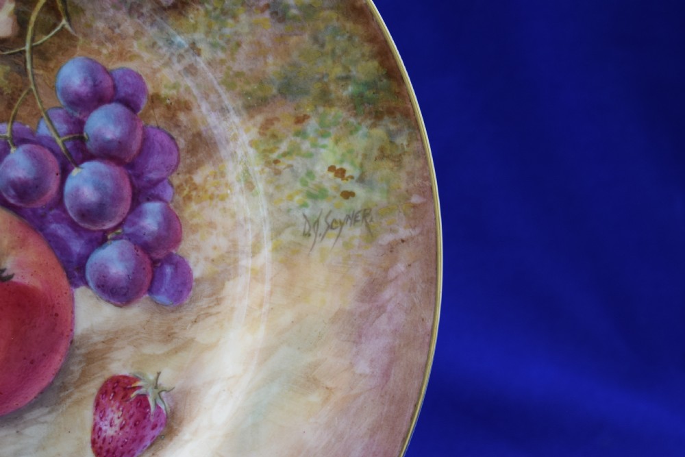 Royal Worcester painted fruit large size dinner plate artist signed View III